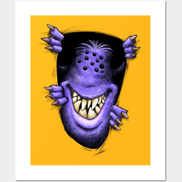 Purple people eater ... with no horns Wall Art by Bleee